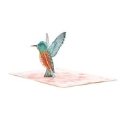 Flmtop Greeting Card Attractive Easy Carry Hummingbird Bird Pattern Eye-catching Holiday Card for Father's Day