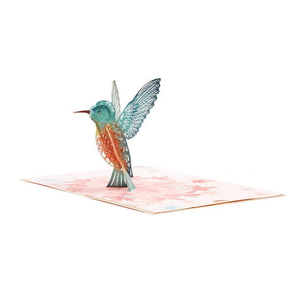 Flmtop Carte de Voeux Attrayante Facile à Transporter Modèle Oiseau Colibri Carte de Vacances Accrocheur pour la Fête des Pères