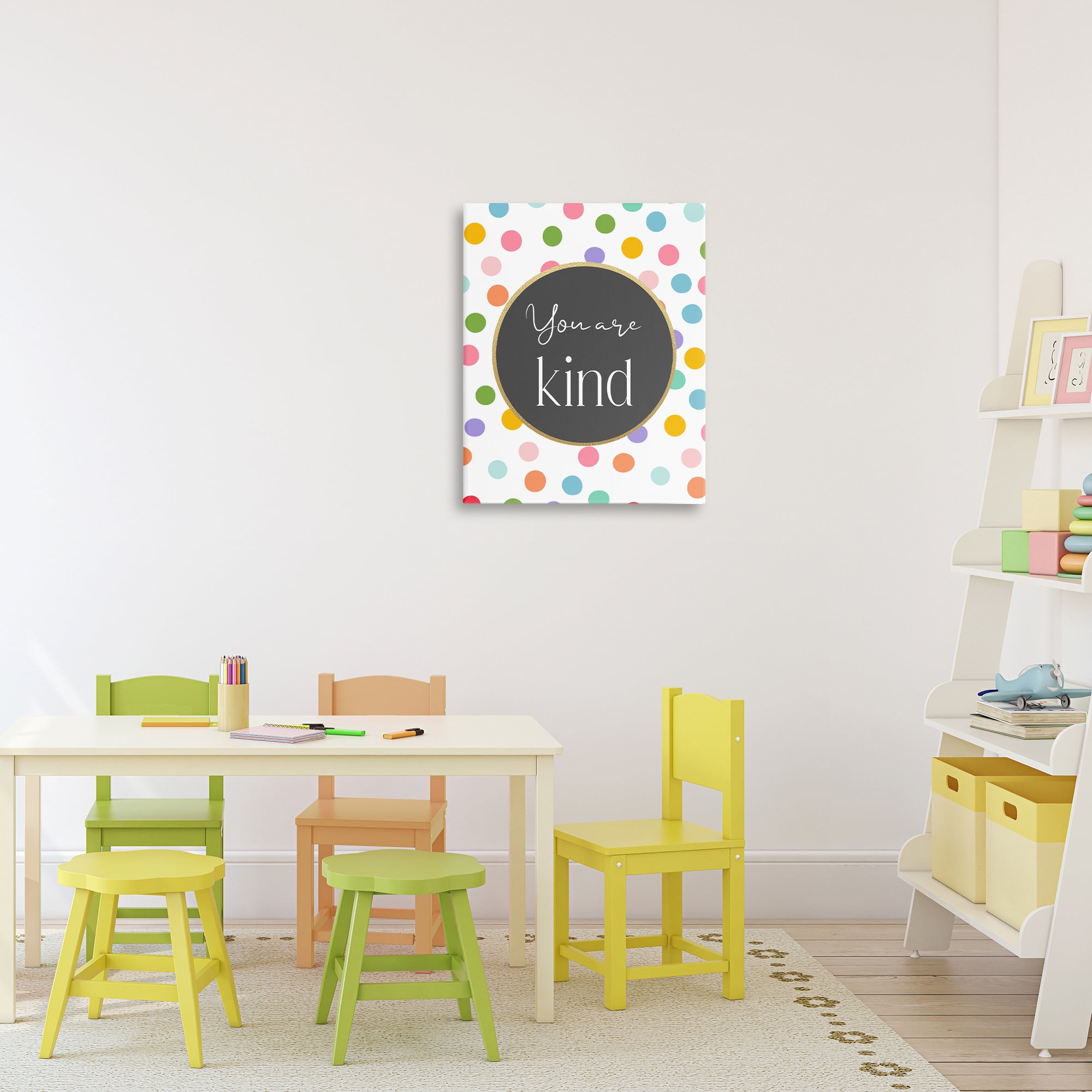 Stupell Industries You Are Kind Polka Dots Canvas Wall Art, design by Christine Simpson Art