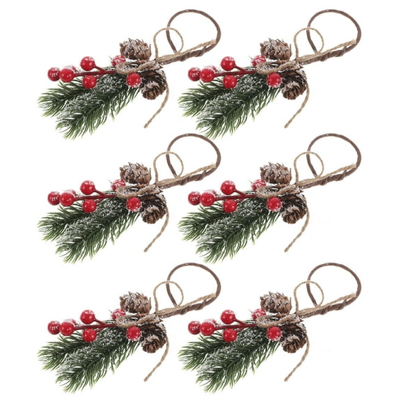 DECOMELODY 6Pcs Red Color Napkin Rings For Christmas Gatherings PP Material Circular Shape
