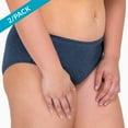 thumbnail image 4 of Women's Cottonique W22200 Latex Free Organic Cotton Brief Panty - 2 Pack (Melange Blue 9), 4 of 5