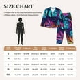 thumbnail image 4 of Vsdgher Colorful Tropical Leaves Pajamas Set Long Sleeve Sleepwear Womens Button Down Nightwear Pj Sets-XX-Large, 4 of 7