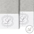 thumbnail image 2 of Authentic Hotel and Spa  100% Turkish Cotton Monica 2PC Embellished Hand Towel Set Light Gray A, 2 of 3