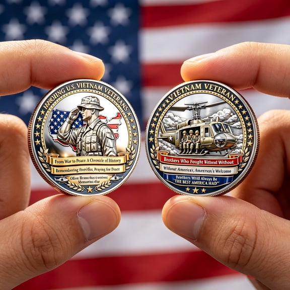 Beforeyayn Vietnam Veterans Commemorative Coin, Collectible Medal For Adults, Military Memorabilia Display, Honoring Service Gift