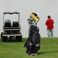 thumbnail image 3 of Costway Hyper-Lite Golf Stand Cart Bag 6 Way Divider w/Shoulder Strap + Rain Cover Black, 3 of 10