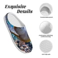 thumbnail image 5 of Fotbe Sea Turtle Swims Pattern Women's Fuzzy Curly Fur Memory Foam Loafer Slippers Indoor Outdoor Slippers Winter Home Shoes-35/36, 5 of 7