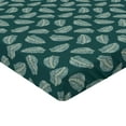 thumbnail image 4 of Ambesonne Tropical Fitted Sheet, Exotic Palm Leaves Modern, King Size, Hunter Green White, 4 of 5