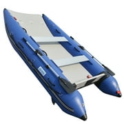 BRIS Inflatable Catamaran 11 ft Dinghy Mini Cat Boat with Foot Pump, Repair Kit