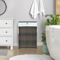 thumbnail image 3 of 70L Slim Laundry Hamper with Lid & Wheels, Rolling Laundry Basket with 2 Removable Liner Bags & 3 Mesh Bags, Narrow Dirty Clothes Basket, Foldable Handwoven Rattan Laundry Sorter, Brown, 3 of 15