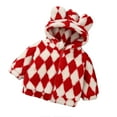 thumbnail image 2 of Esaierr Kids Baby Fleece Hooded Jacket for Boys Girls Zip up Cute Lattice Hood Coat Plush Toddler Thicken Warm Overcoat Winter Newborn Outwear for 6M-6Y, 2 of 8