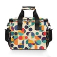 thumbnail image 7 of FORMRS Insulated Cooler Bag 24 Cans Capacity Soft Leakproof Lunch Box with Side Pockets, Green Geometric, 7 of 7