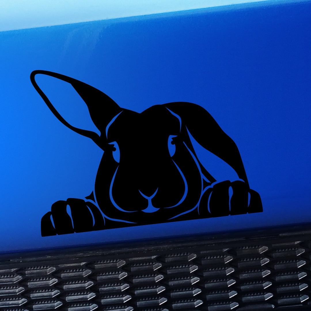 Peeking Bunny - Vinyl Decal - Choose Color - [BLACK] - Walmart.com
