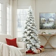 thumbnail image 6 of 7Ft Pre-Lit Flocked Artificial Slender Tree with Adjustable Lights and Stand, 6 of 11