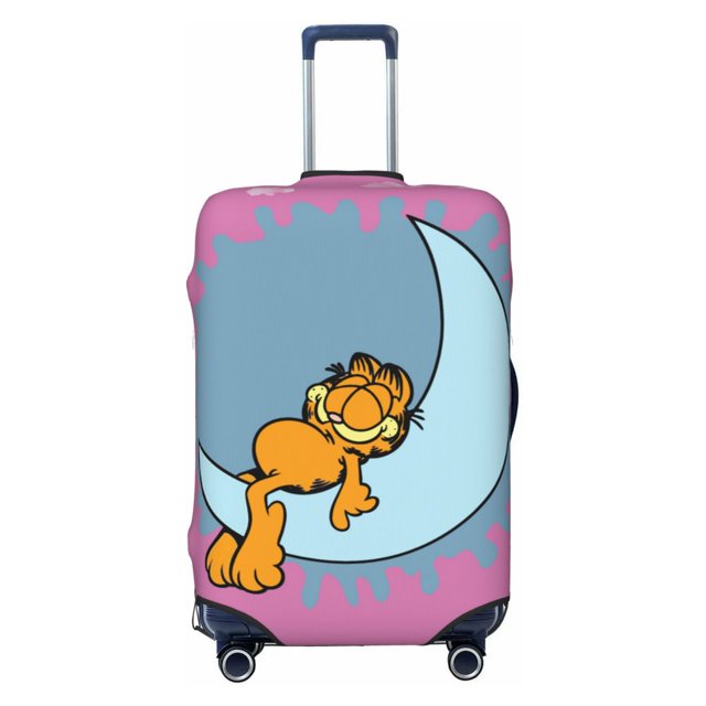 Cute Anime Cartoon Garfield Travel Suitcase Protective Cover Trunk Case Washable Elastic Luggage Cover Fits Small Suitcase Protector Baggage With Concealed Zipper Gifts