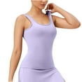 thumbnail image 2 of Xuyuer Women Workout Tank Tops Square collar Racerback Going Out Ribbed Basic Slim Fit Yoga Gym Shirts 2026 Summer Camisole Seamless Full Length Gym Tops Athletic Yoga Top Built in Bra, 2 of 6