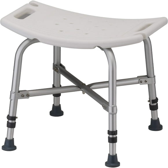 NOVA Medical Products Heavy Duty Shower Bath Chair 500 lb. Weight Capacity Quick Easy Tools Free Assembly Lightweight Seat Height Adjustable Great for Travel, White, 1 Count