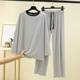 thumbnail image 1 of Cameland Ensemble de Pyjama Mode Femme Rayé Col Rond Manches Longues Pantalon Long Vêtements Décontractés Chauds pour la Maison, 1 of 3
