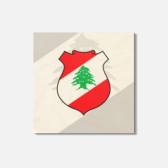 Lebanon Coat Of Arms 4'' X 4'' Square Wooden Coaster