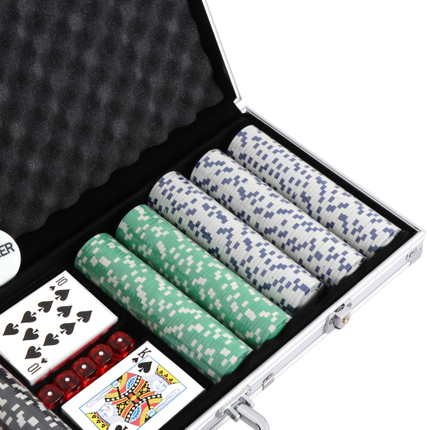 Comie Poker Chips,500PCS Poker Chip Set with Aluminum Travel Case,11.5 Gram Poker Set for Texas Holdem Blackjack Gambling