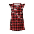 thumbnail image 2 of Lafuoo Red Buffalo Plaid Pattern Girls' Small Flying Sleeve Nightdress, Suitable for Girls' Round Neck Pajamas and Robes-Small, 2 of 9