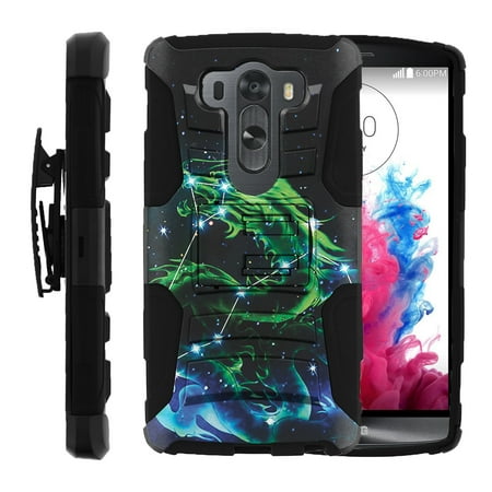 LG V10 and LG G4 PRO Miniturtle® Clip Armor Dual Layer Case Rugged Exterior with Built in Kickstand + Holster - Dragon Constellation