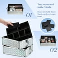 thumbnail image 4 of 4 in 1 Rolling Makeup Case Professional Cosmetology Case on Wheels Extra Large Trolley Cosmetic Storage Travel Nail Organizer Salon Barber Suitcase, 4 of 8