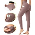 thumbnail image 2 of UUE 28"Inseam Buttery Soft Pink Leggings with Pockets for Women, High Waisted Yoga Pants Tummy Control, Workout Tights Leggings Full Length, 2 of 6