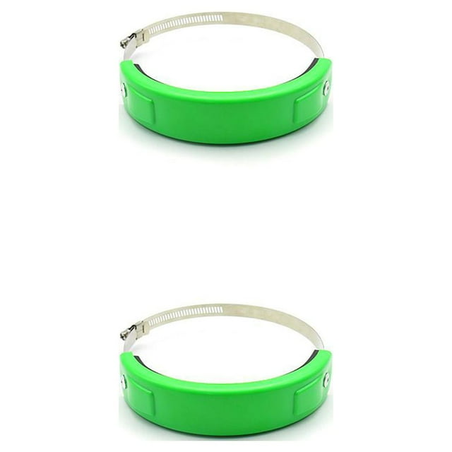 serony Moto Ronde Échappement Protecteur Dirt-bike Tuyau Acier Inoxydable Fermoir Réglable Fixation Anneau Moto Modification Vert 2Set