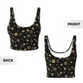 thumbnail image 5 of Fotbe Gold Dog Paw Pattern Womens' Sports Bra Longline Wirefree Padded with Medium Support Sports Moisture-Wicking Workou Vest,Tank Top-, 5 of 7
