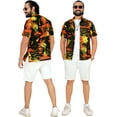 thumbnail image 4 of HAPPY BAY Men's Hawaiian Shirts Short Sleeve Button Down Shirt Men's Casual Shirts Holiday Tropical Beach Summer Party Shirts for Men Funny 4XL Night View Palm, Black, 4 of 6