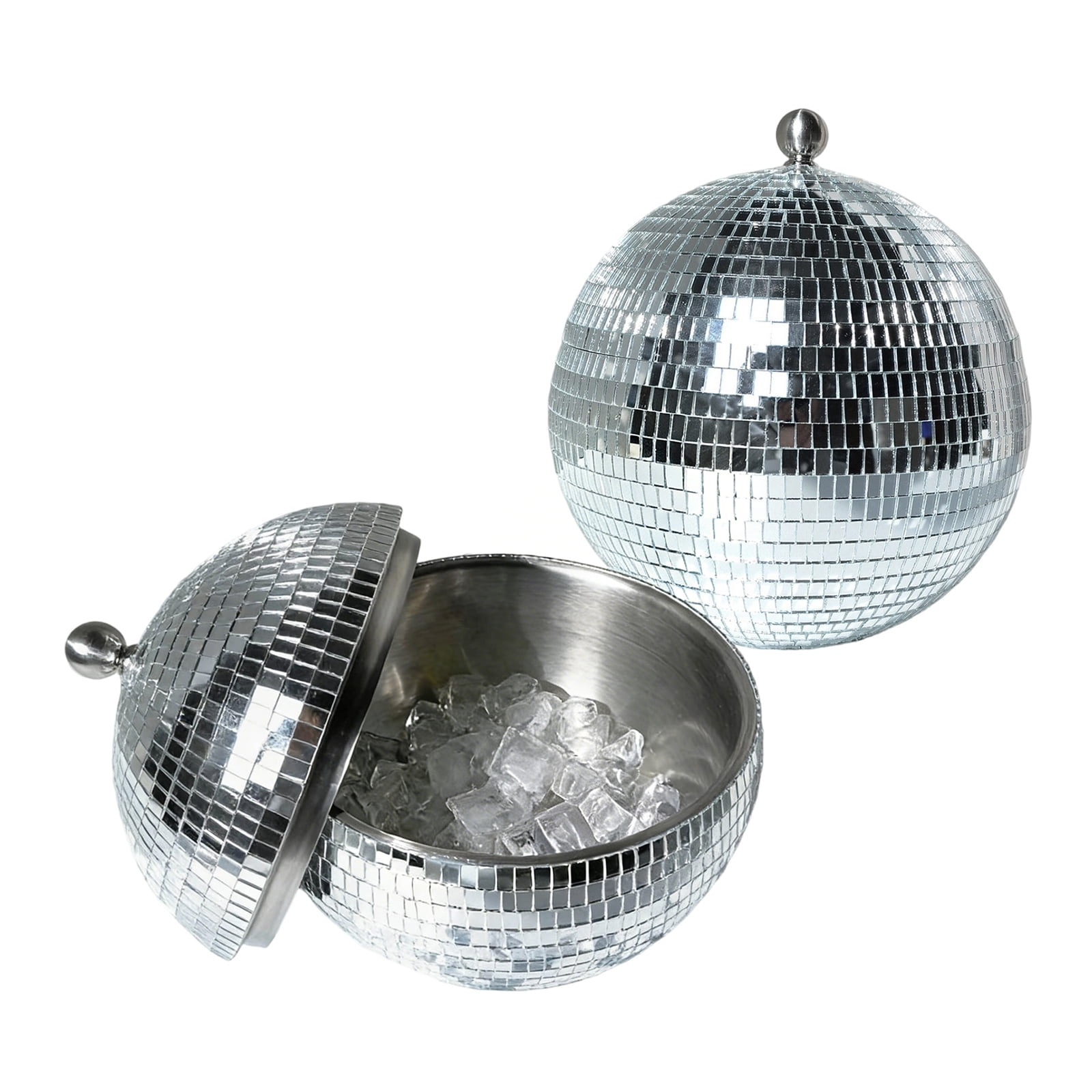 Discos Beverages Coolers Reflective Mirrored Ice Buckelt Container For Cocktails Parties Event And Home Kitchens