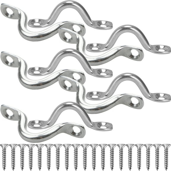 12pcs Boats Stainless Steel Pad Eye Straps Kayak Fixing Handles Kayak Deck Loops