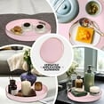 thumbnail image 4 of MAONAME 13" Pink Round Tray, Pink Serving Tray with Handles, Modern Decorative Tray for Coffee Table, Plastic Tray for Kitchen Counter Dining Room, Ottoman, Bathroom, 4 of 8