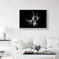 thumbnail image 2 of IDEA4WALL Framed Canvas Art Wall Decor Blackbuck Goat Animals Wildlife Photography Realism Modern Closeup Dramatic Black and White for Dorm Home Office - 16"x24", 2 of 4