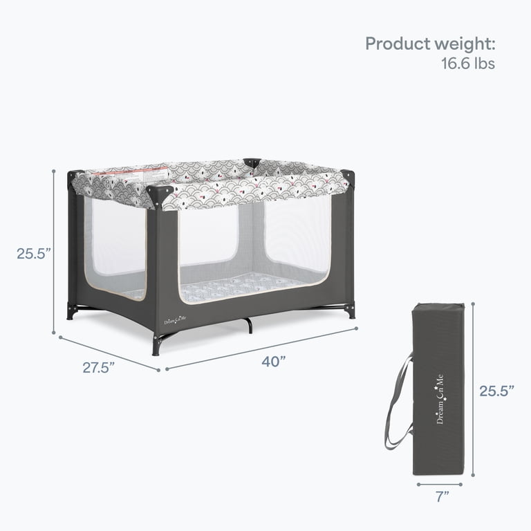 Dream on Me Zodiak Baby Play Yard, Portable Playpen Travel Bed