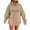 Khaki-2, variant on ShiShine Hoodies for Women Long Sleeve Love Printed Oversized Sweatshirts Drawstring Loose Fit Pullover Tops with Pocket