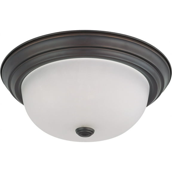 60/6011-Nuvo Lighting-2 Light Flush Mount-13.25 Inches Wide by 5.38 Inches High-Mahogany Bronze Finish