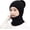 All in One, Black, variant on 3 in 1 Winter Knitted Beanie Hat Face Neck Warmer Set for Women Girls Fleece Lining Ski Caps with Pompom