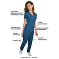 thumbnail image 2 of Womens Medical Scrub Set GT 4FLEX Vneck Top and Pant-Caribbean-Large, 2 of 7