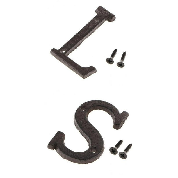 Juego de 2 letras para puerta exterior, etiquetas para pared, letras para sala de estar. LS