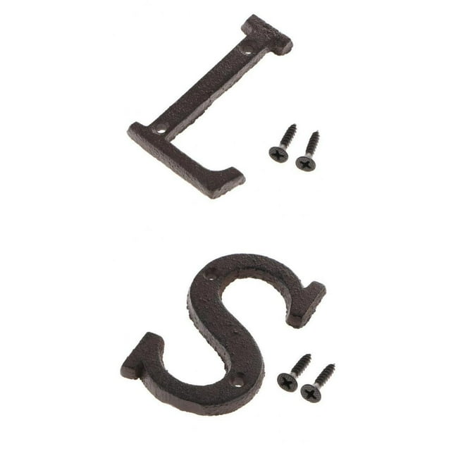 Juego de 2 letras para puerta de casa al aire libre Baoblaze Etiqueta creativa DIY montadas en pared