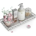 thumbnail image 1 of SHIBA-Vanity Tray for Bathroom Counter - Small Rectangle Decorative Tray 11 Inch Batroom Countertop Tray Organizer for Perfume Makeup Cosmetic Jewelry (White), 1 of 4
