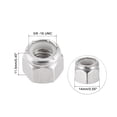 thumbnail image 2 of Uxcell 3/8-16 UNC Nylon Insert Hex Lock Nuts, 304 Stainless Steel, Plain Finish, 25 Pack, 2 of 5