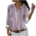 thumbnail image 2 of Aloohaidyvio Button Down Shirts for Women,Women's Fall Classic-Fit Button Down Shirt Casual Long Sleeves Loose Collared Blouses Fasion Textured Top, 2 of 5