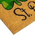 thumbnail image 5 of Northlight Natural Coir Plaid St. Patrick's Day Shamrocks Outdoor Doormat 18" x 30", 5 of 7