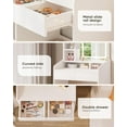 thumbnail image 6 of Small Vanity Desk Set with Square Mirror and Light- Vanity Desk with Drawer- White, 6 of 9