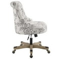 thumbnail image 4 of Pemberly Row Rolling Fabric & Wood Swivel Office Chair in Gray/Natural, 4 of 8
