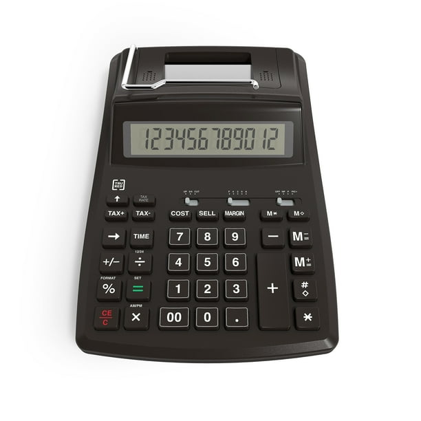 TRU RED TR44780 12Digit Desktop Printing Calculator Black Walmart