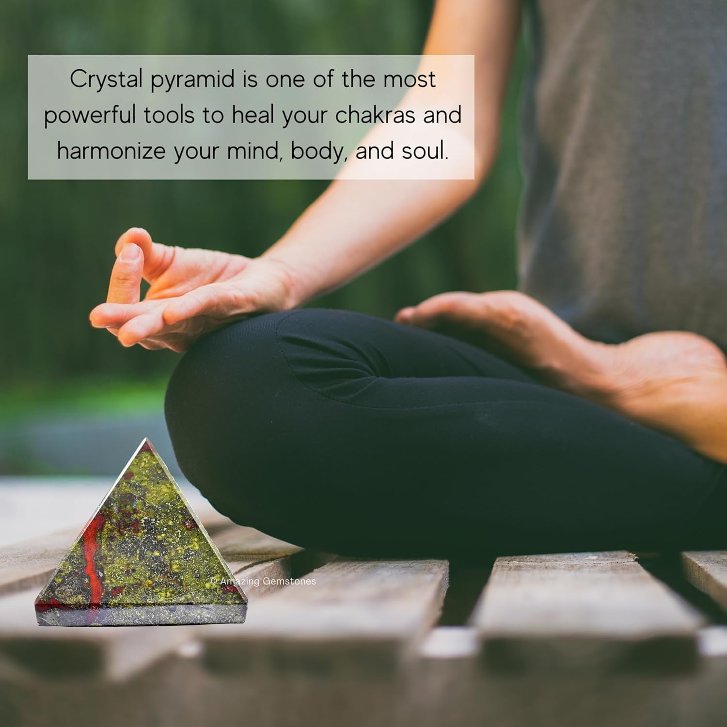 Dragon Bloodstone Pyramid Crystal Healing Stones - 2" Pyramid