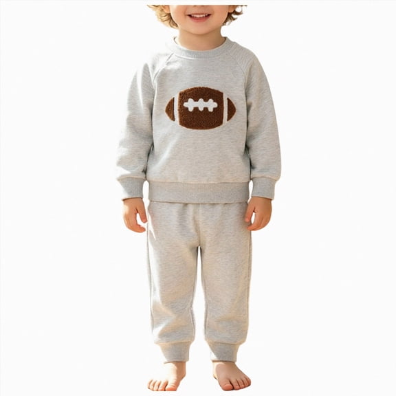 yboeqw Baby Boy Outfits Set Clothes Newborn Boy Clothing Toddler Infant Boy Fall Long Sleeve T Shirt and Trousers Outfits Set 0-3 Years Light Gray,Size 12-18 Months